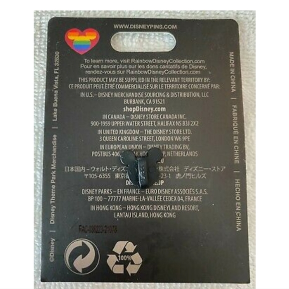 DISNEY PARKS RAINBOW  TRANSGENDER FLAG  PIN  MICKEY ICON - Picture 3 of 3